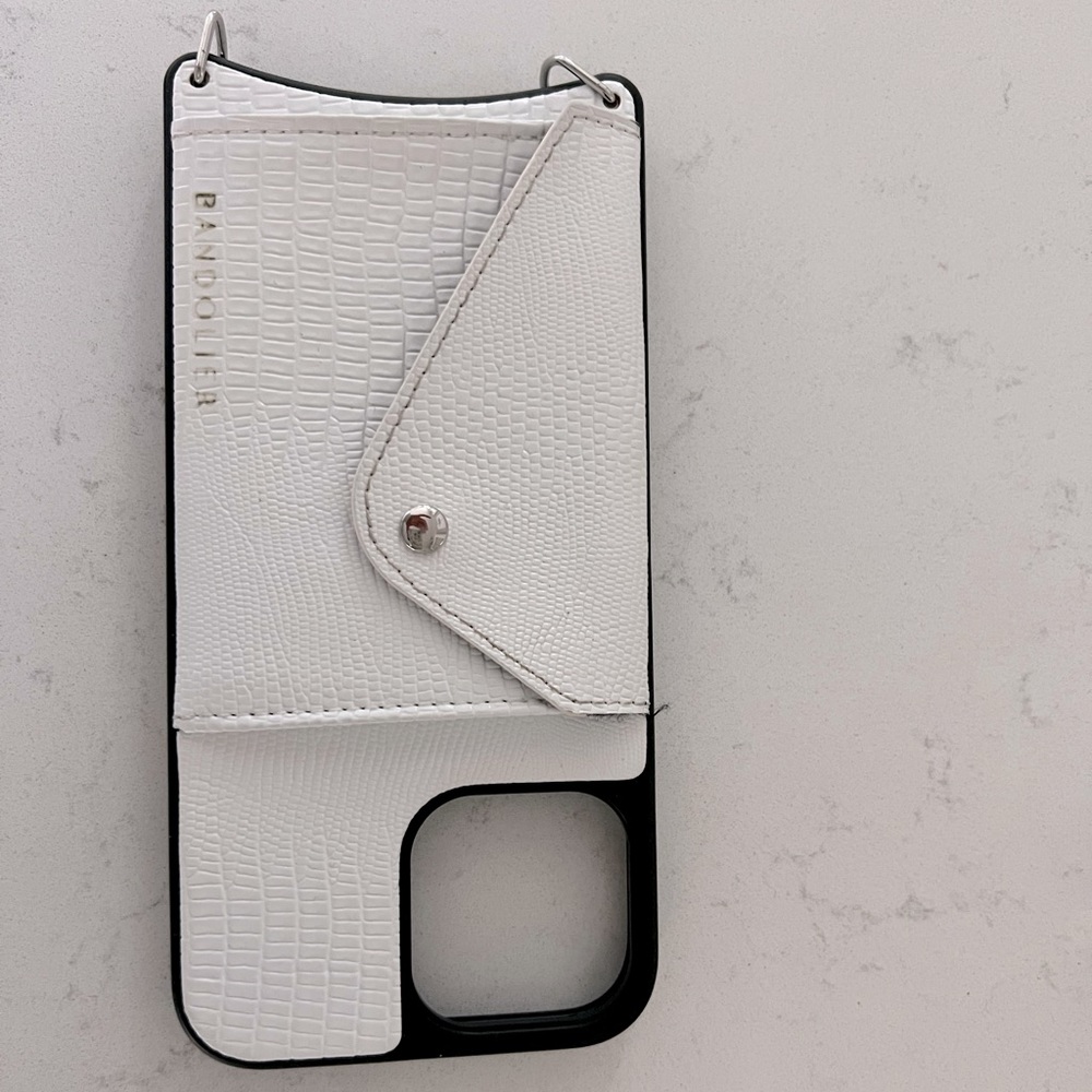 Bandolier, Paige Vegan side slot crossbody for iPhone 13 Pro Max.